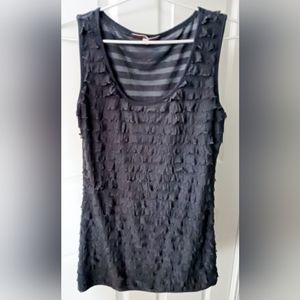 Julie's closet brand tier ruffle sleeveless gray tank size S
